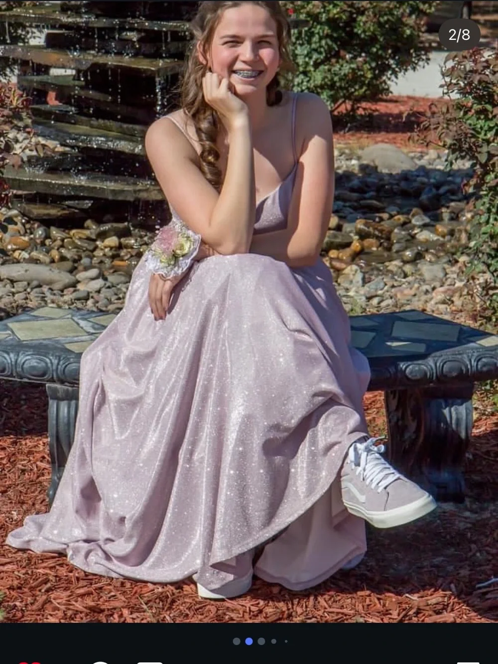 Elegant Lavender Sparkle Evening Dress - Sleeveless Gown - Picture 2 of 3